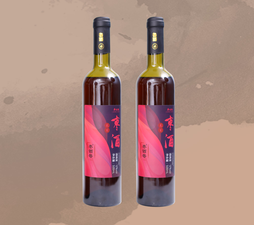 棗酒哥紅棗酒自然發(fā)酵12度紅酒500ml